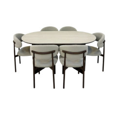 طاولة طعام بديل رخام لــ6 كراسي عالية الجودة ١٦٠*٩٠سم