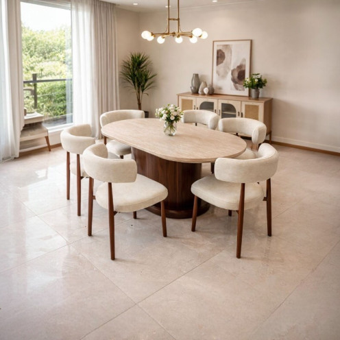 طاولة طعام خشب ثقيل لــ6 كراسي عالية الجودة 160*80٠سم