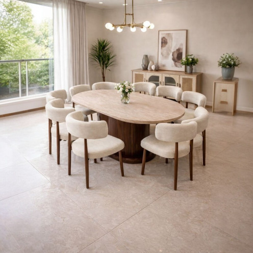 طاولة طعام خشب ثقيل لــ8 كراسي عالية الجودة 200*100سم