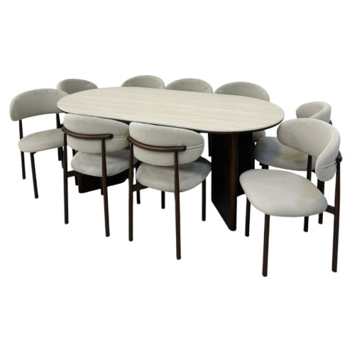 طاولة طعام بديل رخام لــ8 كراسي عالية الجودة ١٨٠*٩٠سم