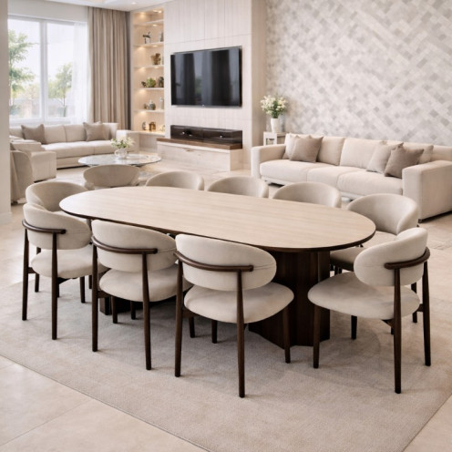 طاولة طعام بديل رخام لــ8 كراسي عالية الجودة ١٨٠*٩٠سم