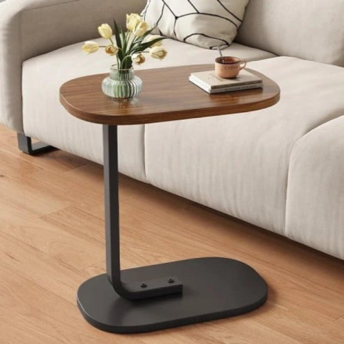 طاولة جانبية خشب مفرد بعدة اللوان بقاعدة حديد 