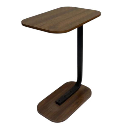 طاولة جانبية خشب مفرد بعدة اللوان بقاعدة حديد 