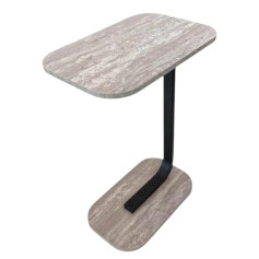 طاولة جانبية خشب مفرد بعدة اللوان بقاعدة حديد 