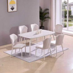 طاولة طعام لـ6 اشخاص عالية الجودة بعدة اللوان150سم