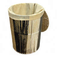 Colorful wicker laundry basket with a round wicker lid 50*40