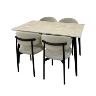 طاولة طعام بديل رخام لــ4 كراسي عالية الجودة ٨٠*١٣٠ سم