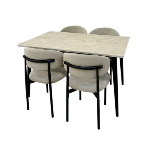 طاولة طعام بديل رخام لــ4 كراسي عالية الجودة ٨٠*١٣٠ سم