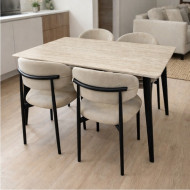 طاولة طعام بديل رخام لــ4 كراسي عالية الجودة ٨٠*١٣٠ سم