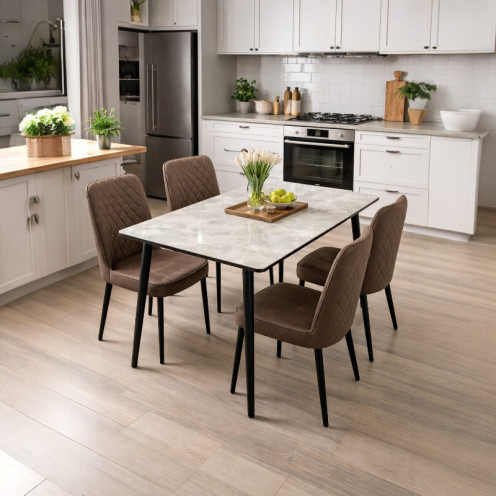 طاولة طعام رخام لــ4 كراسي بجودة عالية وحديثة بعدة اللوان