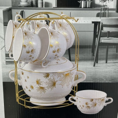 طقم شوربة سيراميك 7 قطع رمضان عالية الجودة 