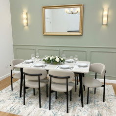 طاولة طعام بديل رخام لــ6 كراسي عالية الجودة ١٦٠*٩٠سم