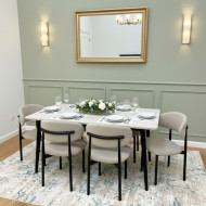 طاولة طعام بديل رخام لــ6 كراسي عالية الجودة ١٦٠*٩٠سم