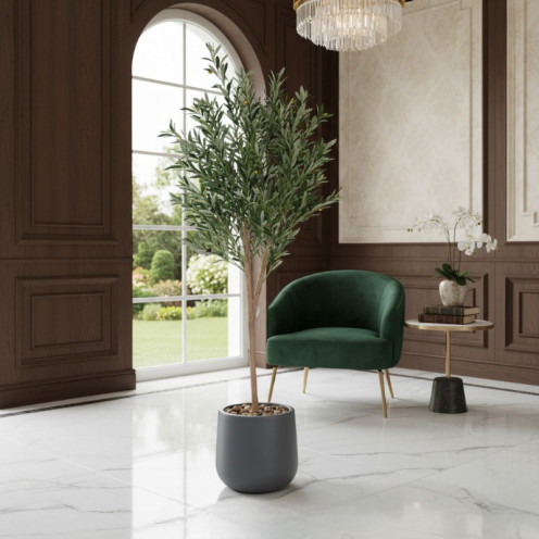 شجرة زيتون اصطناعية ( ارتفاع 180 سم ) حوض بلاستيك بعدة الوان