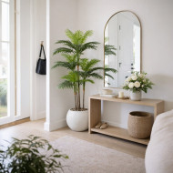 Artificial palm tree (150 cm tall), modern fiberglass pot, available in several colors