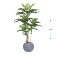 Artificial palm tree (150 cm tall), modern fiberglass pot, available in several colors