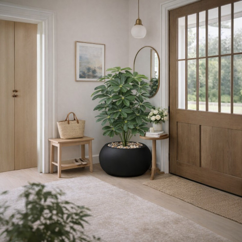 شتلة ياسمين اصطناعية ( ارتفاع 100 سم ) حوض فيبر بعدة اللوان