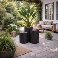 Artificial Bird of Paradise Tree (195 cm tall) with a fiberglass basin and fountain Available in several modern colors