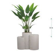 Artificial Bird of Paradise Tree (195 cm tall) with a fiberglass basin and fountain Available in several modern colors