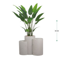 شجرة عصفورة الجنة اصطناعية ( ارتفاع 195 سم ) حوض فيبر بنافورة بعدة اللوان حديثة