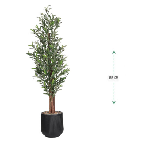 شجرة زيتون صناعية ( ارتفاع 155 سم ) حوض بلاستيك بعدة اللوان 