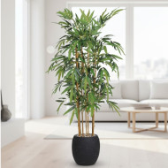 شجرة بامبو صناعية ( ارتفاع 150 سم ) حوض فيبر باللون الاسود