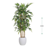 شجرة بامبو صناعية ( ارتفاع 150 سم ) حوض فيبر باللون الابيض