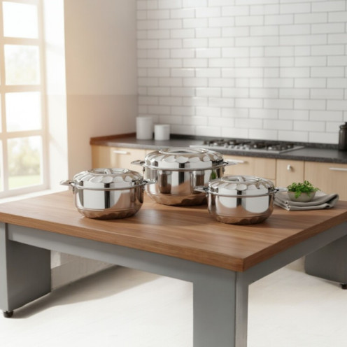 حافظات طعام 3  (كبير - وسط - صغير) عالية الجودة استيل 