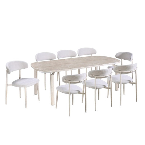 طاولة طعام رخام 8 كراسي بيج بجودة عالية وشكل عصري 220 *100*75 سم