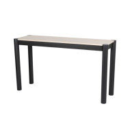  طاولة كونسول خشبية ومعدنية باللون الأسود مع سطح خشبي 140سم