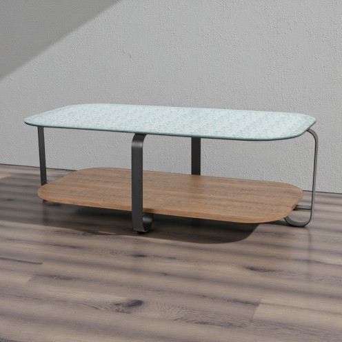 طاولة دورين خشب مع زجاج فاخرة بتصميم مميز مقاس 130*70*40سم 