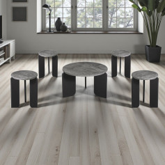 طقم طاولات شاي خشب 1+4 فاخرة وحديثة بعدة اللوان