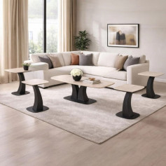 طقم طاوله خشب مستطيل 5 قطع بتصميم حديث وعصري بعدة ألوان