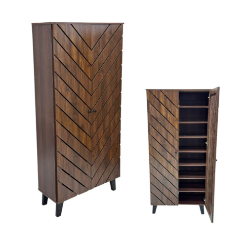 دولاب احذية خشب طويلة بابين 8 ارفف بعدة اللوان 