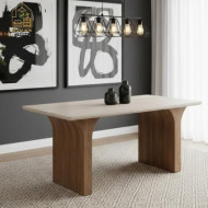 طاولة عصرية بسطح وقاعدة خشبية ١٦٠*٩٠*٧٦سم 