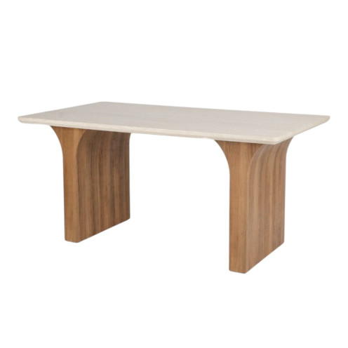 طاولة عصرية بسطح وقاعدة خشبية ١٦٠*٩٠*٧٦سم 