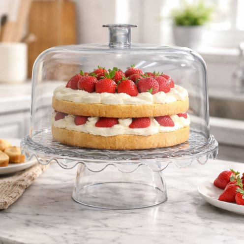 ستاند كيك ، صحن تقديم كيك دائري شفاف مصنوع من الأكريليك. 