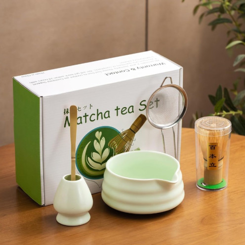 مجموعة أدوات تحضير مشروب الماتشا سيراميك 5 قطع