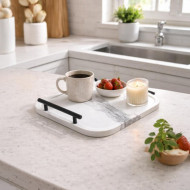 A luxurious and modern wooden serving tray in various colors.