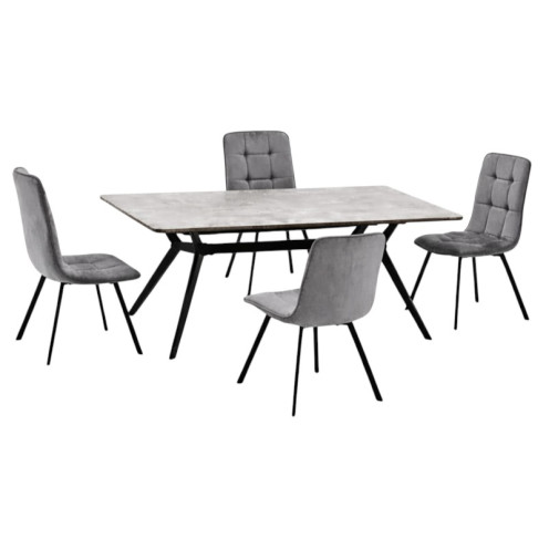 طاولة طعام 4 كراسي سطح خشب بقواعد حديد تصميم مميز بعدة اللوان