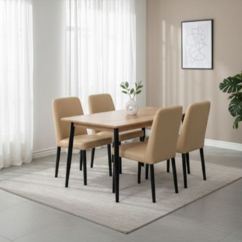 طاولة طعام 4 أشخاص خشب بتصميم عصري وحديث بعدة اللوان 