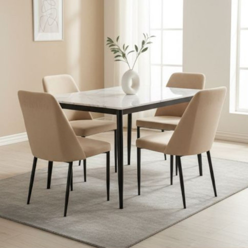 طاولة طعام 4 أشخاص سيراميك فاخر بتصميم عصري وحديث بعدة اللوان 