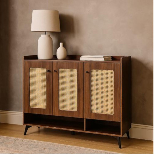 خزانة احذية خشب - ثلاث ابواب حديث وعصري مع رف تخزين بعدة اللوان 