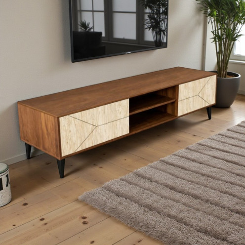 طاولة تلفزيون مقاس 180سم بتصميم فاخرب عدة اللوان