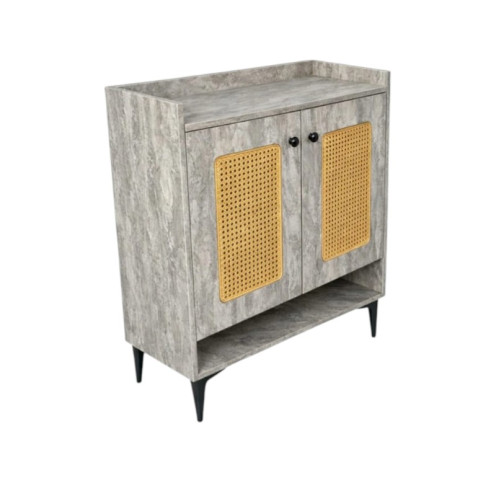 دولاب تخزين - خزانة أحذية بابين فاخرة بتصميم حديث وعصري بعدة اللوان 