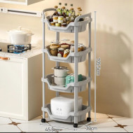 ارفف مطبخ بلاستيك 4 دور باللون الرمادي عالي الجودة 