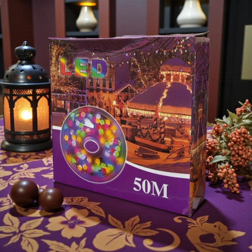 إضاءة زينة LED بطول 50 متر بعدة اللوان رمضانية