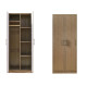 2-Door Wooden Wardrobe - Brown Wood 200-55-80 cm