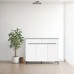 خزانة متعددة الوظائف بالللون الابيض فاخرة وحديثة مقاس 120سم