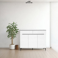 خزانة متعددة الوظائف بالللون الابيض فاخرة وحديثة مقاس 120سم